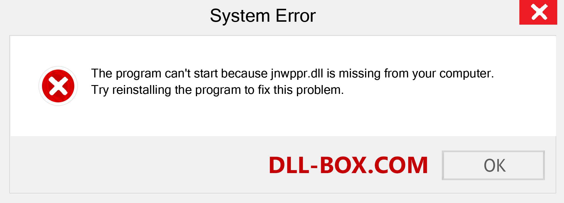  jnwppr.dll file is missing?. Download for Windows 7, 8, 10 - Fix  jnwppr dll Missing Error on Windows, photos, images